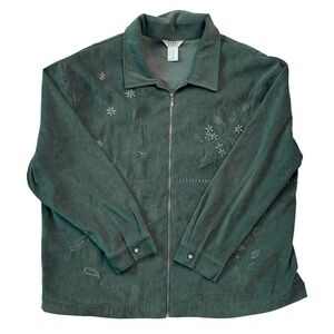 Teddi Green Embroidered Zip-Up Floral Jacket Women’s Size 1X
